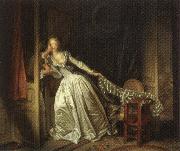 Jean-Honore Fragonard The Stolen Kiss painting
